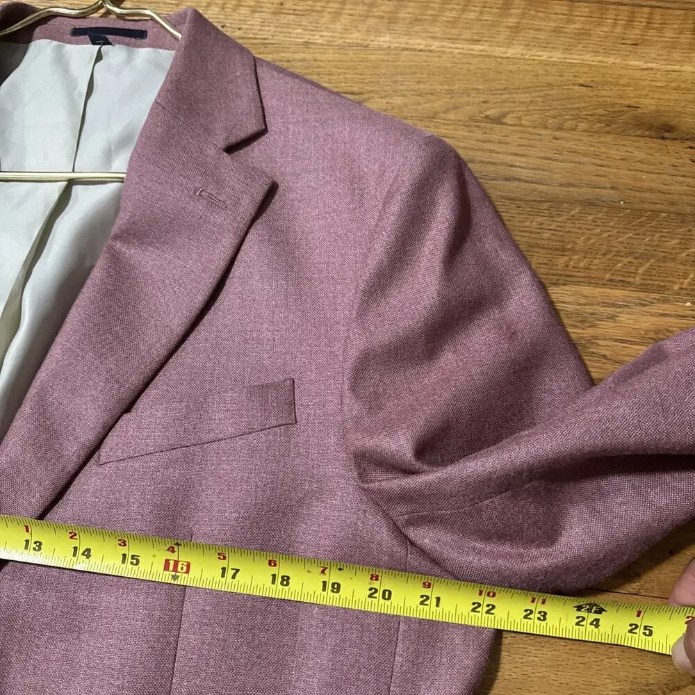 Jos A Bank Blazer Men’s 44R Suit Jacket Silk Wool Blend Weave Berry Red Wedding